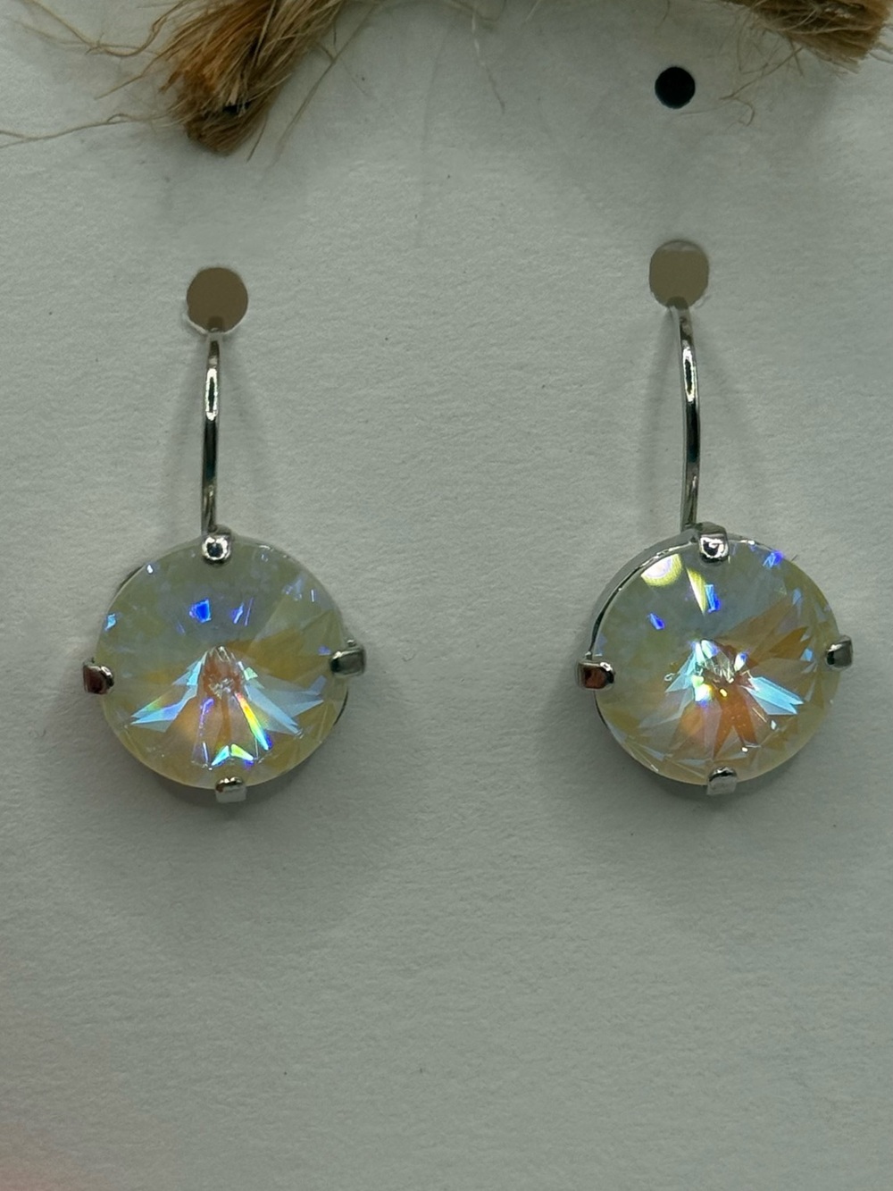 Earrings 12 mm Swarovski White Ice crystal